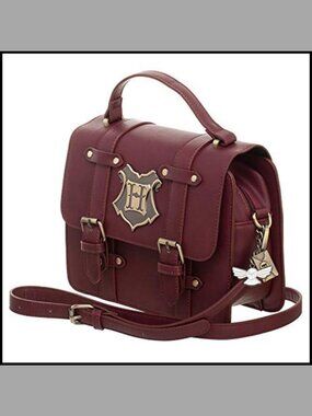 Faux Leather Satchel Handbag with Charms Zipper Closure